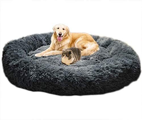 Chenge Hundebett Tierbett Katzenbett Donut Größe und Farbe wählbar, Hundesofa Katzensofa Kissen Flauschig, Weich u, Waschbar für Katzen Hunde-80x80cm von Chenge