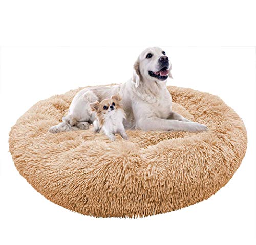 Großes Hundebett, warm, für Hunde und Katzen, rund, Größe XXXL, Flauschiges Plüsch-Haustierbett zum Schlafen, XL-Deluxe, beruhigend, weiches Haustiersofa für mittelgroße und große Hunde, waschbar von Chenge