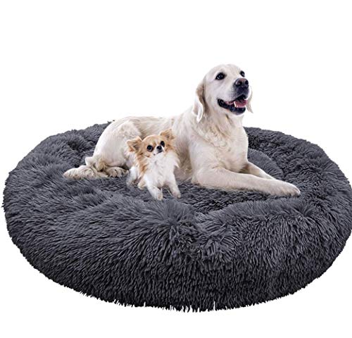 Großes Hundebett, warm, für Hunde und Katzen, rund, Größe XXXL, Flauschiges Plüsch-Haustierbett zum Schlafen, XL-Deluxe, beruhigend, weiches Haustiersofa für mittelgroße und große Hunde, waschbar von Chenge