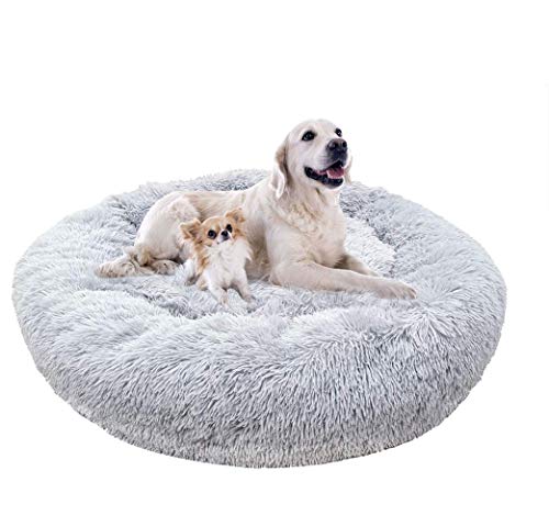 Großes Hundebett, warm, für Hunde und Katzen, rund, Größe XXXL, Flauschiges Plüsch-Haustierbett zum Schlafen, XL-Deluxe, beruhigend, weiches Haustiersofa für mittelgroße und große Hunde, waschbar von Chenge