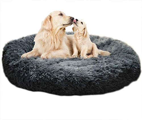 Warmes Hundebett oder mittelgroße und große Hunde, Plüsch-Kunstfell, beruhigend, Donut-Haustierbett, weiches Katzensofa, Bett für verbesserten Schlaf, waschbar, 70 cm von Chenge