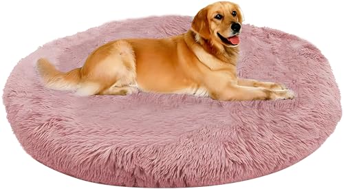 XXL Hundebett, Plüsch, rund, für Hunde, XL, orthopädisch, Anti-Stress-Kissen, für mittelgroße Hunde, waschbar, Größe XXXL, 90 cm von Chenge