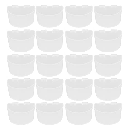 20 Stück Vogelfutter- und Wassernapf-Futterspender, praktischer Hängebehälter für Papageien, Kunststoffkäfig-Sandbecher-Futternapf, Kunststoff-Papageien-Wasserfutterbecher (Kleine 380 ml) von ChengyuWei