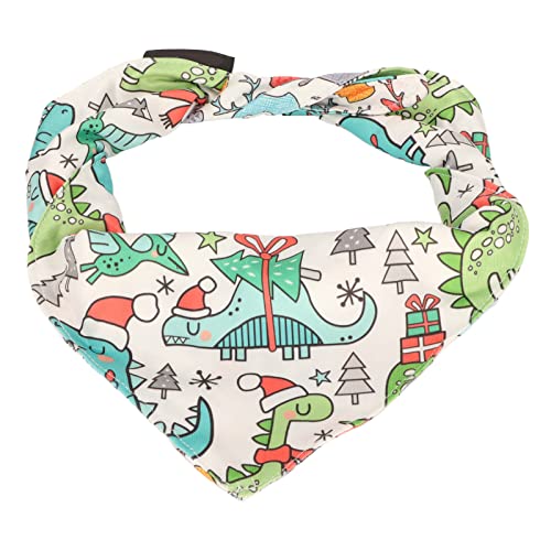 ChengyuWei Hunde-Bandana, Hunde-Bandanas Weihnachten, Weihnachts-Hunde-Bandana, Hunde-Lätzchen, Coole, Bequeme, dreieckig Bedruckte Hunde-Bandanas für Hunde (Dinosaurier+Hirsch) von ChengyuWei