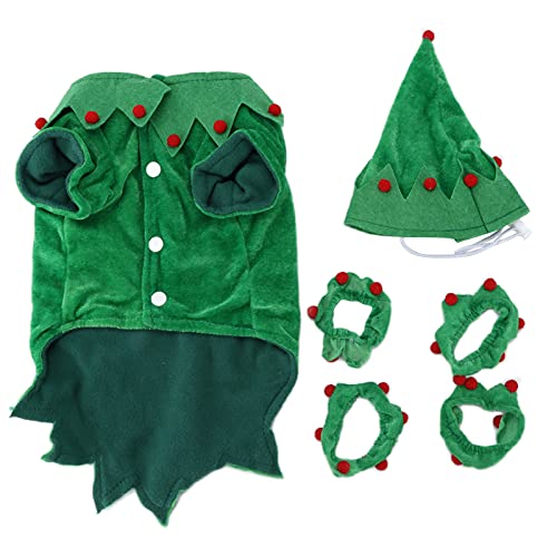 ChengyuWei Hunde-Weihnachtskostüme, Hunde-Katzen-Weihnachtskostüm, Welpenkleidung, Hunde-Outfit für kleine Hunde, Katzen, Welpen, Haustierkleidung, lustiges Cosplay weiche Bequeme (L) von ChengyuWei