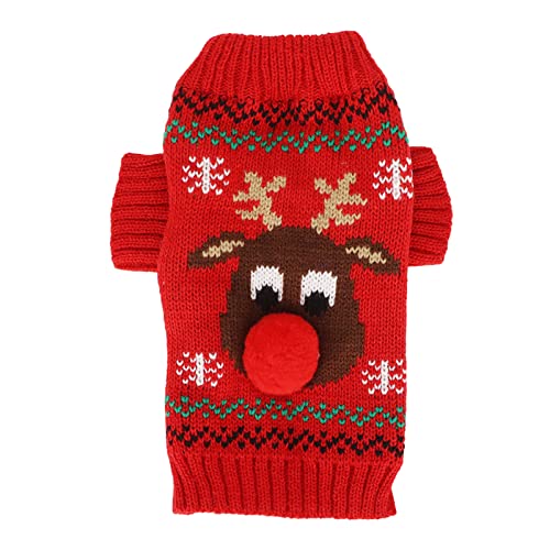 Hunde-Weihnachtspullover, Hunde-Schneepullover, Welpen-Katzen-Kostüm, Hunde-Schneepullover, verdickende Neujahrs-Weihnachts-Hundeurlaubspullover für kleine (L) von ChengyuWei