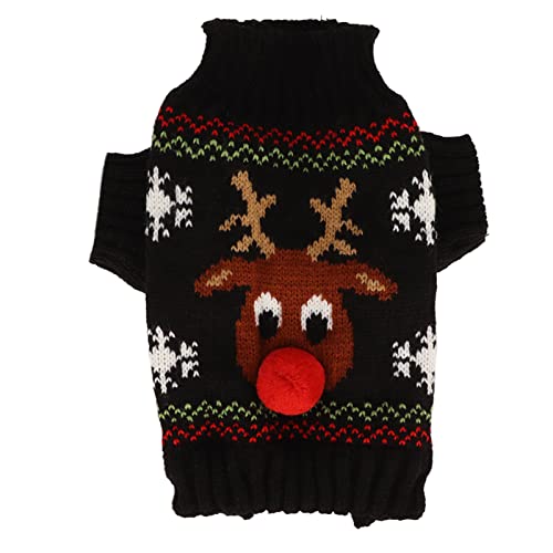 Hunde-Weihnachtspullover, Hunde-Schneepullover, Welpen-Katzen-Kostüm, Hunde-Schneepullover, verdickende Neujahrs-Weihnachts-Hundeurlaubspullover für kleine (M) von ChengyuWei