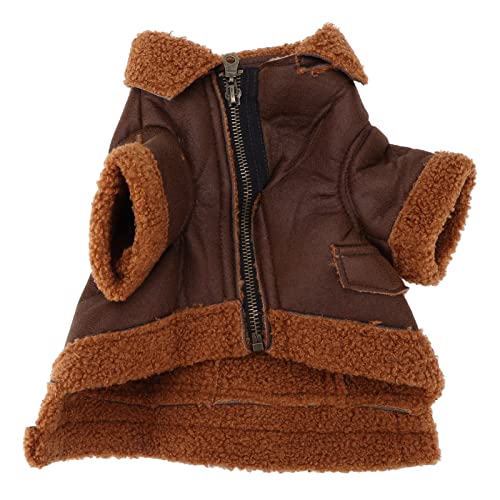 Warme Hundejacken, Haustier-Lederjacke, Hundemantel, Hunde-Wintermantel, Hunde-Winter-PU-Lederjacke für Hunde, Vier Fuß, verdickte Reißverschlussjacke für kleine (L) von ChengyuWei