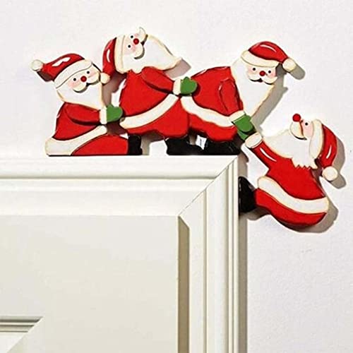 Lustige Weihnachten Türrahmen Dekorationen, Weihnachtsdeko Weihnachtsmann Deko, Weihnachtsdeko Purzelnde Elche, Weihnachtsmann für Türrahmen Deko Holz Weihnachten Türrahmen Ornament Für Home (A) von Chenri