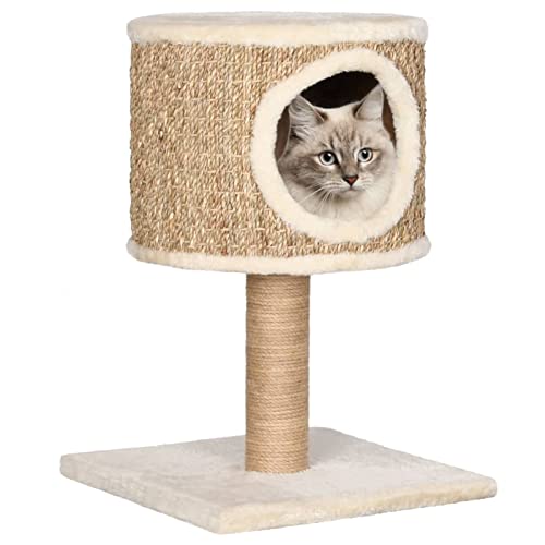 Chenshu Katzen-Kratzbaum, Katzenzubehöhr, Kratzbaum Für Katzen, Katze Baum, Katzenkratzbaum, Katzenturm, Katzenmöbel, mit Katzenhöhle 52 cm Seegras von Chenshu