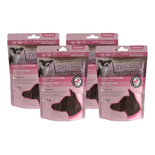 Chewies Fleischstreifen Maxi Hundeleckerli aus 100% Lammfleisch - 4 x 150 g - luftgetrocknete Lamm Kaustreifen für Hunde - zuckerfrei & getreidefrei - Dörrfleisch vom Lamm Chewies Fleischstreifen Maxi Hundeleckerli aus 100% Lammfleisch - 4 x 150 g - luftgetrocknete Lamm Kaustreifen für Hunde - zuckerfrei & getreidefrei - Dörrfleisch vom Lamm von Chewies