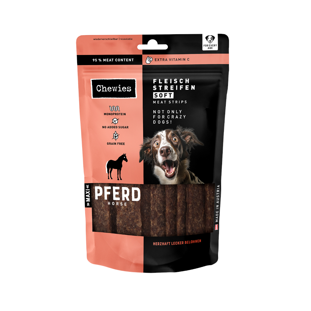 Chewies Fleischstreifen Soft 150 g - Pferd 150 g Chewies Fleischstreifen Soft 150 g - Pferd 150 g von Chewies