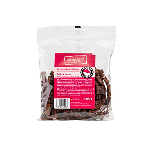 Chewies Hundeleckerli Lachs MAXI Knöchelchen - 4 x 200 g - Trainingsleckerli für Hunde - Fleisch Softies ohne Zucker - Hundesnacks mit hohem Fleischanteil (800 g) von Chewies