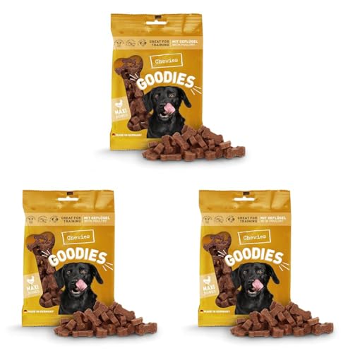 Chewies Hundeleckerli Training Maxi Geflügel Knöchelchen - 200 g - Hundesnacks zuckerfrei & mit hohem Fleischanteil - ideal als Trainings-Leckerli für Ihren Hund (Packung mit 3) von Chewies