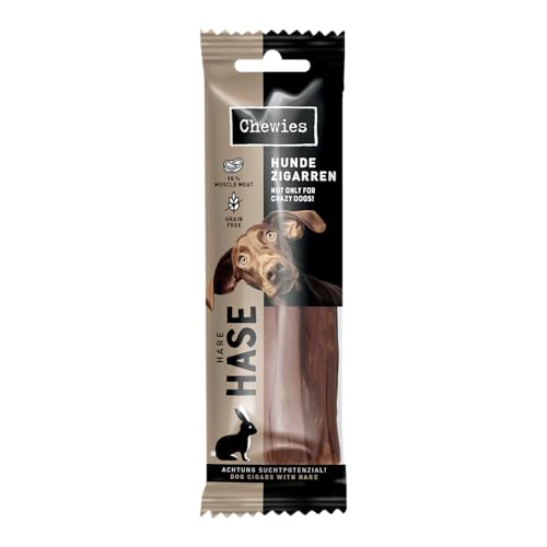 Chewies Hundezigarre, Getreidefrei, Ohne Zuckerzusatz, für Hunde Aller Altersklassen, hoher Proteingehalt (75g (1 Packung), Hase) von Chewies