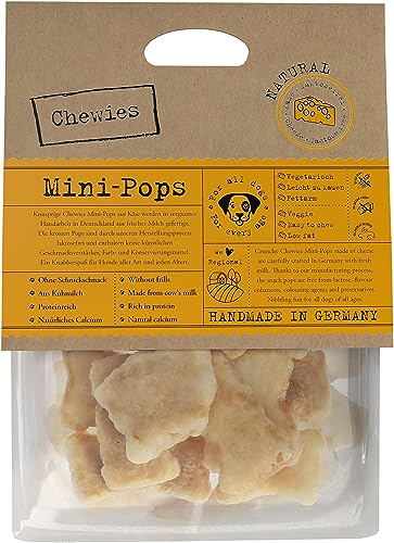 Chewies Mini-Pops Käse Leckerli für Ihren Hund - Knusper Käse-Snack Leckereien für Hunde - laktosefreie, kalorienarme Hundeleckerli getreidefrei aus Kuh-Milch, made in Germany (35g) von Chewies