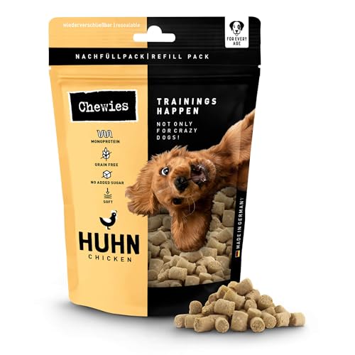 Chewies Trainings-Happen Huhn Hundeleckerli getreidefrei, Soft und ohne Zucker - Monoprotein Hunde-Leckerlis in der wiederverschließbaren Verpackung - Made in Germany (6 x 175 g) von Chewies