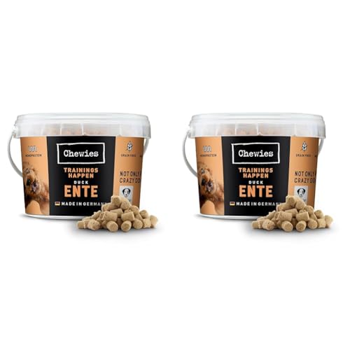 Chewies Trainingshappen Ente - Monoprotein Snack für Hunde - 300 g - getreidefrei & zuckerfrei - Softe Leckerlies fürs Hundetraining - hypoallergen (Packung mit 2) von Chewies