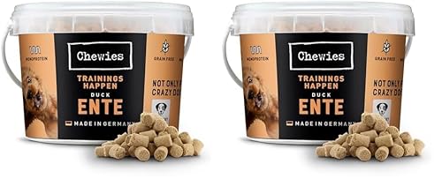 Chewies Trainingshappen Ente - Monoprotein Snack für Hunde - 300 g - getreidefrei & zuckerfrei - Softe Leckerlies fürs Hundetraining - hypoallergen (Packung mit 2) von Chewies