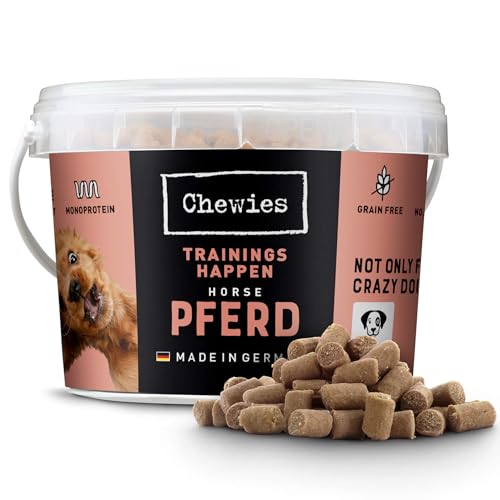 Chewies Trainingshappen Pferd - Monoprotein Snack für Hunde - 300 g - getreidefrei & zuckerfrei - Softe Leckerlies fürs Hundetraining - hypoallergen von Chewies