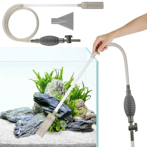 3-in-1-Siphon für Aquarium, mit Ventilschalter, groß und Tank, 170 cm lang, für Fischwasser-Staubsauger, Reinigung, Kies, Sand und Algen von Chewtoyo