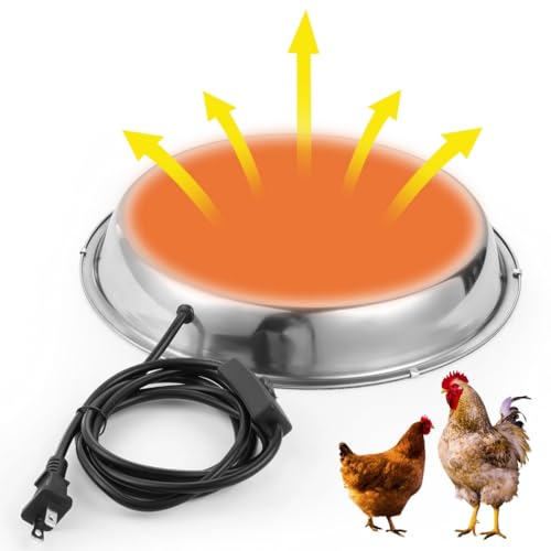 Chewtoyo Beheizter Boden Warmwasserbereiter für Geflügelbewässerung, 55 Watt Huhn Haustier Wasserenteiser Metall Geflügel Brunnen Haustier Heizung für Winter von Chewtoyo