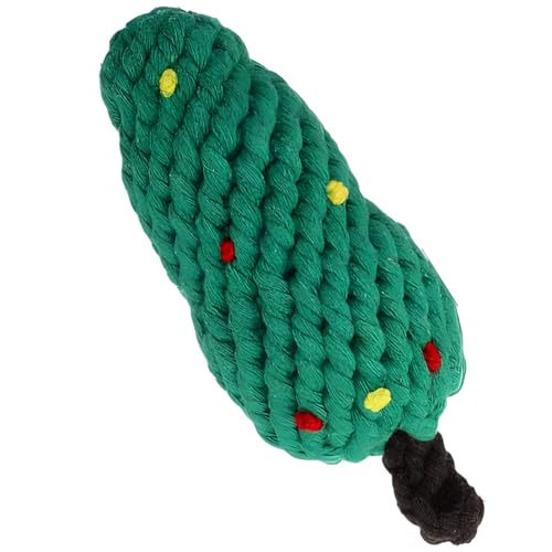 Weihnachts-Themed Dog Rope Toy Set, Baumwolle Kauspielzeug für Hunde, Pack mit Baum und Knochen, Interaktives Zahnspielzeug für Hunde von Chewtoyo