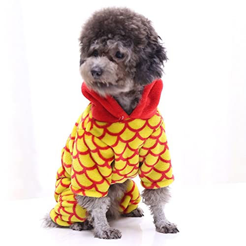 ChezAbbey Halloween-Kostüm für Hunde, Hundepullover für kaltes Wetter, Hundemantel, Tier-Pullover, Outfit, niedlicher Welpe, Drachenpullover, Fleece, bezaubernder Haustier-Umwandlungsmantel von ChezAbbey