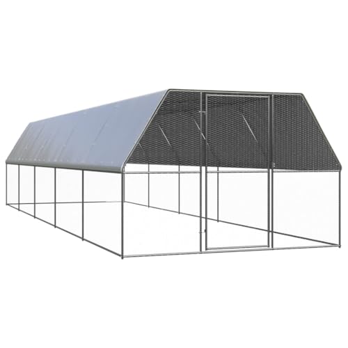 ChicAbode Hühnerkäfig 3x10x2m Verzinkter Stahl Hühnerstall Freilaufgehege für Hühner Kleintiere, Hühnerhaus Kleintierstall von ChicAbode