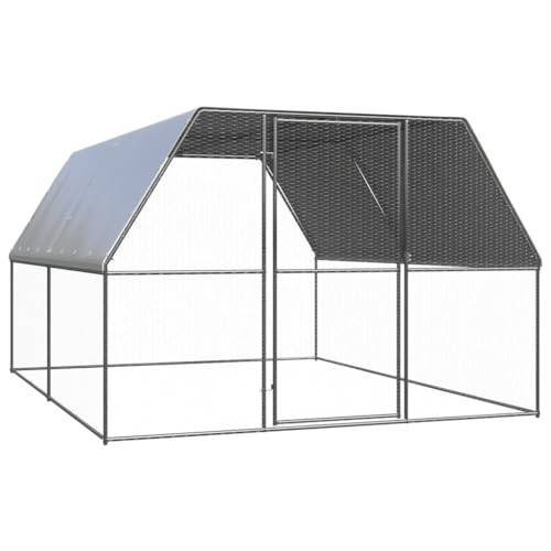 ChicAbode Hühnerkäfig 3x4x2m Verzinkter Stahl Hühnerstall Freilaufgehege für Hühner Kleintiere, Hühnerhaus Kleintierstall von ChicAbode