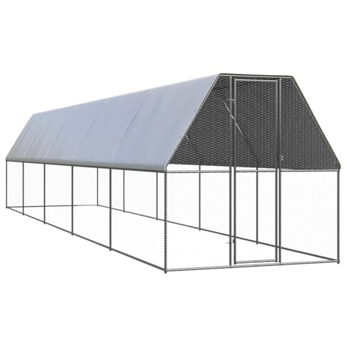 ChicAbode Outdoor-Hühnerkäfig 2x10x2m Verzinkter Stahl Hühnerstall Freilaufgehege für Hühner Kleintiere, Hühnerhaus Kleintierstall von ChicAbode