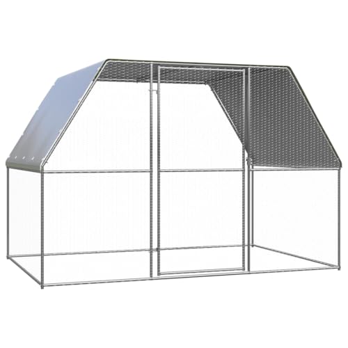 ChicAbode Outdoor-Hühnerkäfig 3x2x2m Verzinkter Stahl Hühnerstall Freilaufgehege für Hühner Kleintiere, Hühnerhaus Kleintierstall von ChicAbode