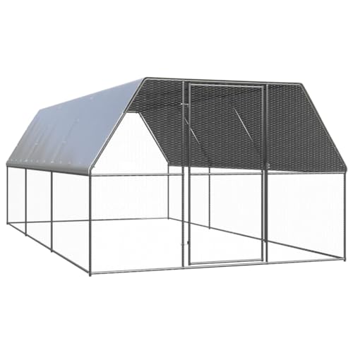 ChicAbode Outdoor-Hühnerkäfig 3x6x2m Verzinkter Stahl Hühnerstall Freilaufgehege für Hühner Kleintiere, Hühnerhaus Kleintierstall von ChicAbode