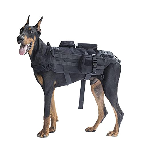 Chickw1 Hundegeschirr für Große Hunde, Brustgeschirr Anti Zug Sicherheitsgeschirr No-Pull Dog Harness Geschirr Verstellbar Hundeweste Atmungsaktiv (XL,schwarz) von Chickwin-Shop