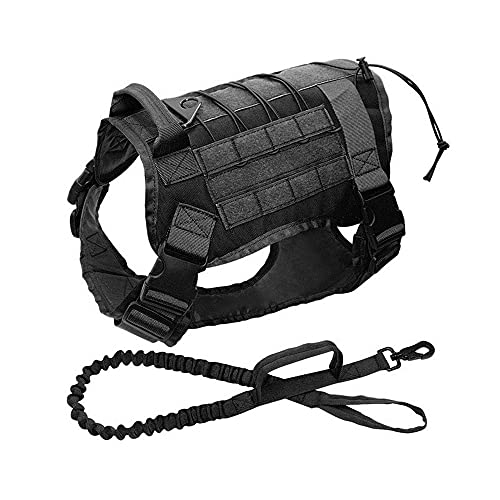 Chickw1 Hundegeschirr für Große Hunde, Brustgeschirr Anti Zug Sicherheitsgeschirr No-Pull Dog Harness Geschirr Verstellbar Hundeweste Atmungsaktiv (XL,schwarz) von Chickwin-Shop