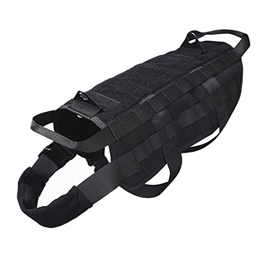 Chickw1 Hundegeschirr für Große Hunde, Brustgeschirr mit Tragegriff Anti Zug Sicherheitsgeschirr No-Pull Dog Harness Geschirr Verstellbar Hundeweste Atmungsaktiv (L,schwarz) von Chickwin-Shop