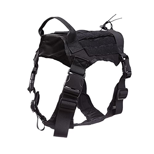 Chickw1 Hundegeschirr für Große Hunde, Brustgeschirr mit Tragegriff Anti Zug Sicherheitsgeschirr No-Pull Dog Harness Geschirr Verstellbar Hundeweste Atmungsaktiv (Schwarz,L) von Chickwin-Shop