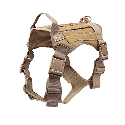 Chickw1 Hundegeschirr für Große Hunde, Brustgeschirr mit Tragegriff Anti Zug Sicherheitsgeschirr No-Pull Dog Harness Geschirr Verstellbar Hundeweste Atmungsaktiv (braun,L) von Chickwin-Shop