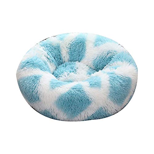 Chickw1 Hundebett rund Hundekissen Plüsch weichem Hundesofa rutschfest Base Katzenbett Donut Größe und Farbe wählbar (Blau,100CM) von Chickwin