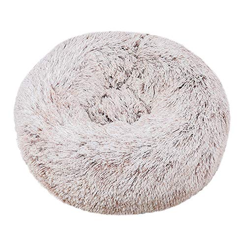 Chickw1 Hundebett rund Hundekissen Plüsch weichem Hundesofa rutschfest Base Katzenbett Donut Größe und Farbe wählbar (Braun,100CM) von Chickwin