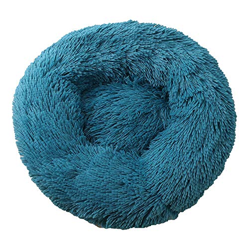 Chickw1 Hundebett rund Hundekissen Plüsch weichem Hundesofa rutschfest Base Katzenbett Donut Größe und Farbe wählbar (Cyan,100CM) von Chickwin