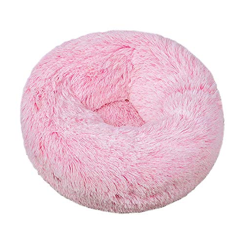 Chickw1 Hundebett rund Hundekissen Plüsch weichem Hundesofa rutschfest Base Katzenbett Donut Größe und Farbe wählbar (Farbverlaufspulver,100CM) von Chickwin