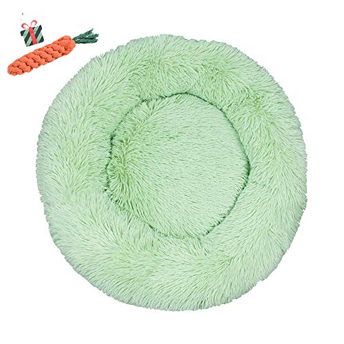 Chickw1 Hundebett rund Hundekissen Plüsch weichem Hundesofa rutschfest Base Katzenbett Donut Größe und Farbe wählbar (Grün,120CM) von Chickwin