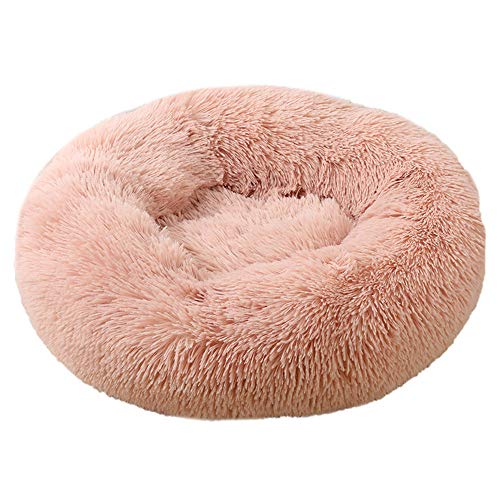 Chickw1 Hundebett rund Hundekissen Plüsch weichem Hundesofa rutschfest Base Katzenbett Donut Größe und Farbe wählbar (Hautpuder,120CM) von Chickwin