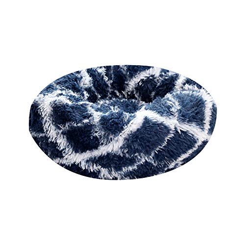 Chickw1 Hundebett rund Hundekissen Plüsch weichem Hundesofa rutschfest Base Katzenbett Donut Größe und Farbe wählbar (Marine,120CM) von Chickwin