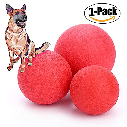 Chickw1 Hundespielzeug Ball, 1PC Rote Solide Biss- Beständig Elastisch Hund Ball Spielzeug Hunde Training Spielen Aus Naturkautschuk Geeignet Für Interaktives Spiel (L, Gummi Ball) von Chickwin