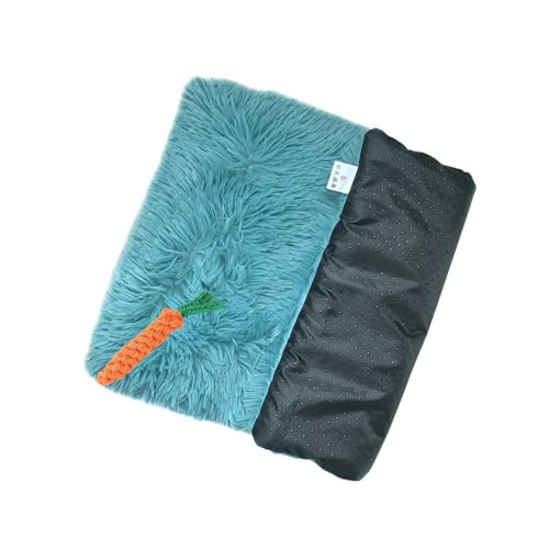 Chickwin Hundebett Grosse Hunde Katzen, Waschbar Hundekissen Flauschig, Matratze Beruhigende Flauschige Anti-Angst Hundebetten Deluxe Plüsch Hundematte (L/70 * 50CM,Morandiblau) von Chickwin