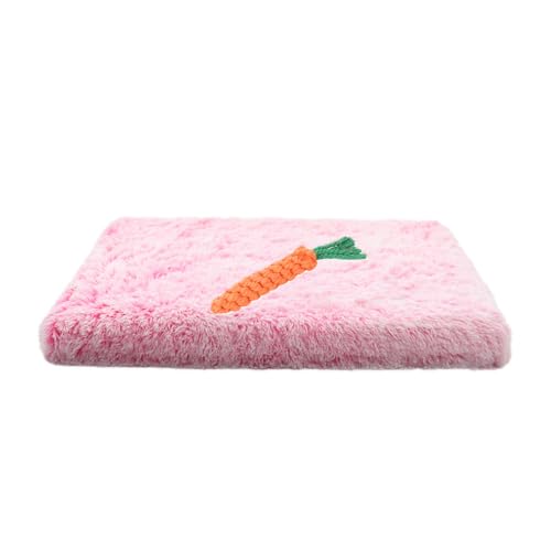 Chickwin Hundebett Grosse Hunde Katzen, Waschbar Hundekissen Flauschig, Matratze Beruhigende Flauschige Anti-Angst Hundebetten Deluxe Plüsch Hundematte (L 75 * 50 * 7cm,Rosa) von Chickwin