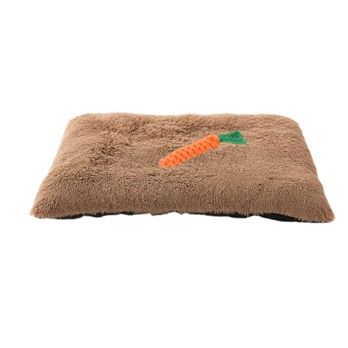 Chickwin Hundebett Grosse Hunde Katzen, Waschbar Hundekissen Flauschig, Matratze Beruhigende Flauschige Anti-Angst Hundebetten Deluxe Plüsch Hundematte (L：100 * 70 * 10cm,Braun) von Chickwin