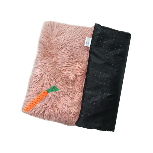 Chickwin Hundebett Grosse Hunde Katzen, Waschbar Hundekissen Flauschig, Matratze Beruhigende Flauschige Anti-Angst Hundebetten Deluxe Plüsch Hundematte (M/60 * 40CM,Rosa) von Chickwin